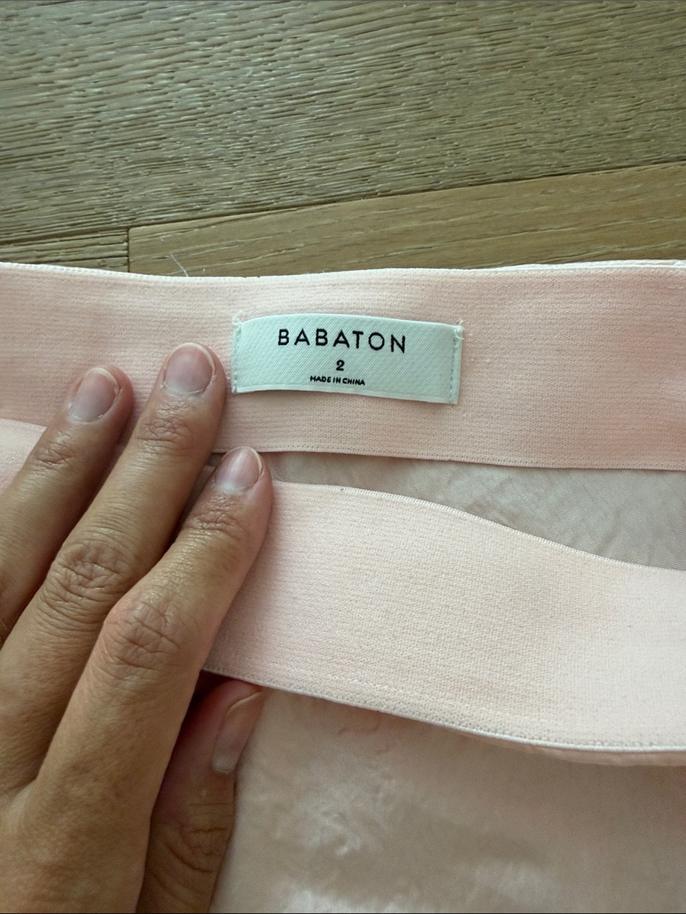 Aritzia Light Blush Satin Mini Skirt - Picture 3 of 3
